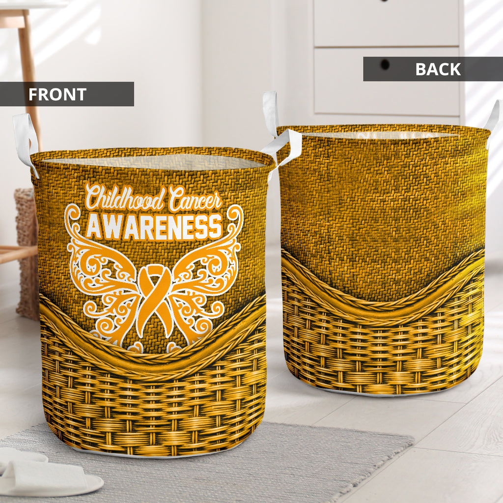 Childhood Cancer Rattan Teaxture - Laundry basket - Owls Matrix LTD