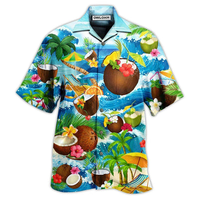 Hawaiian Shirt / Adults / S Coconut Summer Time Love Beach - Hawaiian Shirt - Owls Matrix LTD