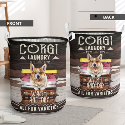 Corgi Laundry Wash And Day - Laundry Basket - Owls Matrix LTD