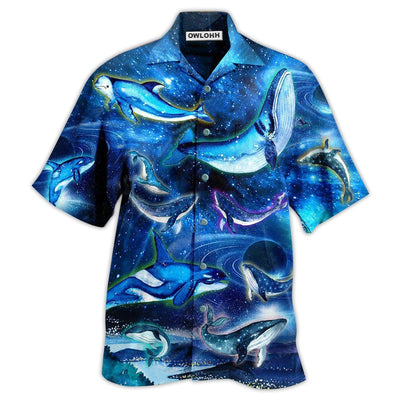 Hawaiian Shirt / Adults / S Whale In Fantasy Space - Hawaiian Shirt - Owls Matrix LTD