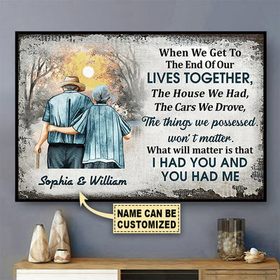 Couple Family Old Couple When We Get Personalized - Horizontal Poster - Owls Matrix LTD