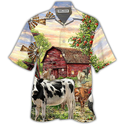Hawaiian Shirt / Adults / S Cow Farm Peaceful Life - Hawaiian Shirt - Owls Matrix LTD