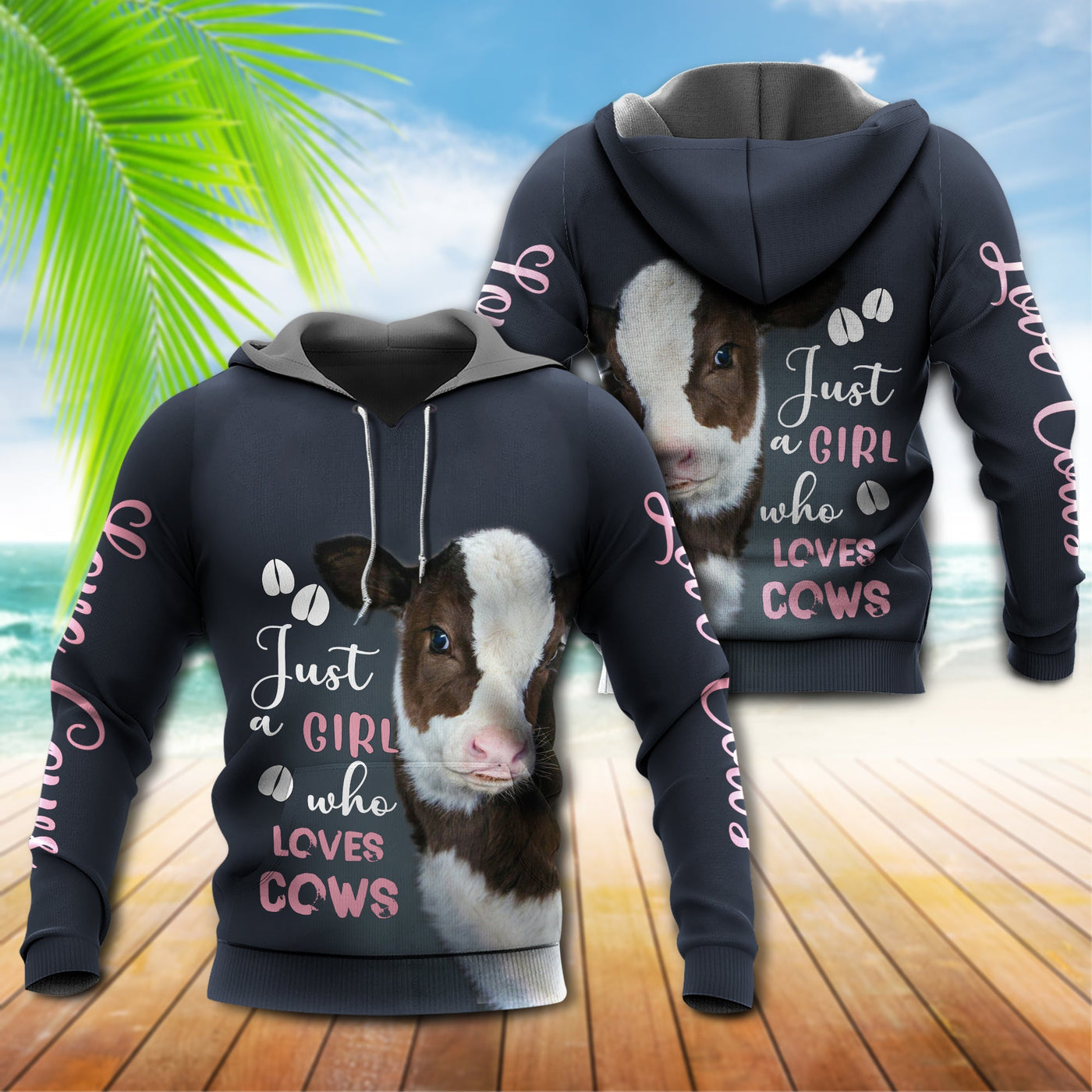 Cow Just A Girl Who Loves Cows - Hoodie - Owls Matrix LTD
