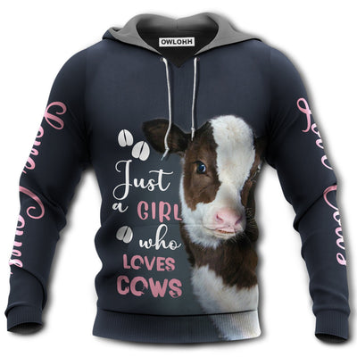 Unisex Hoodie / S Cow Just A Girl Who Loves Cows - Hoodie - Owls Matrix LTD