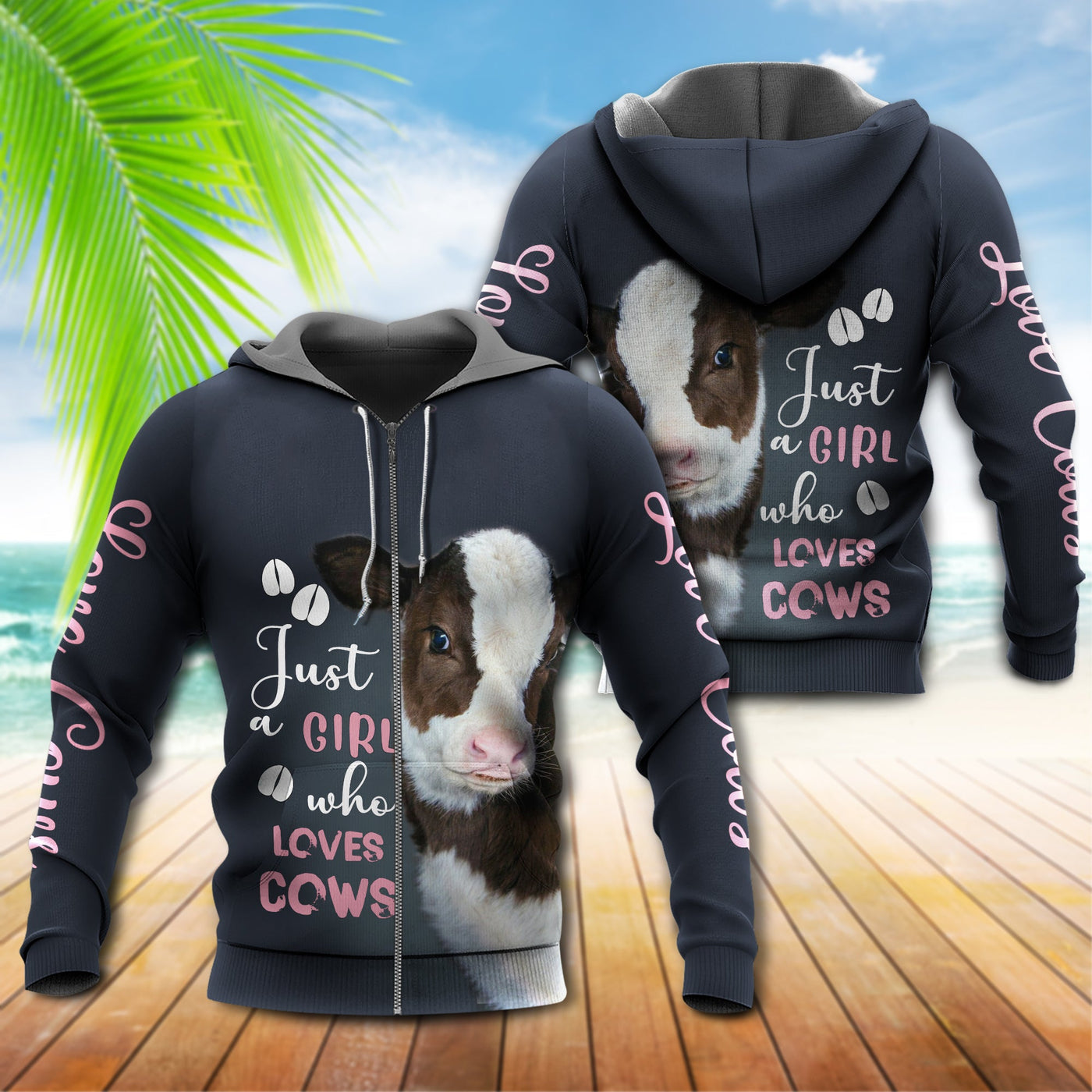 Cow Just A Girl Who Loves Cows - Hoodie - Owls Matrix LTD