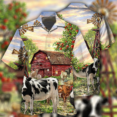Cow Farm Peaceful Life - Hawaiian Shirt - Owls Matrix LTD
