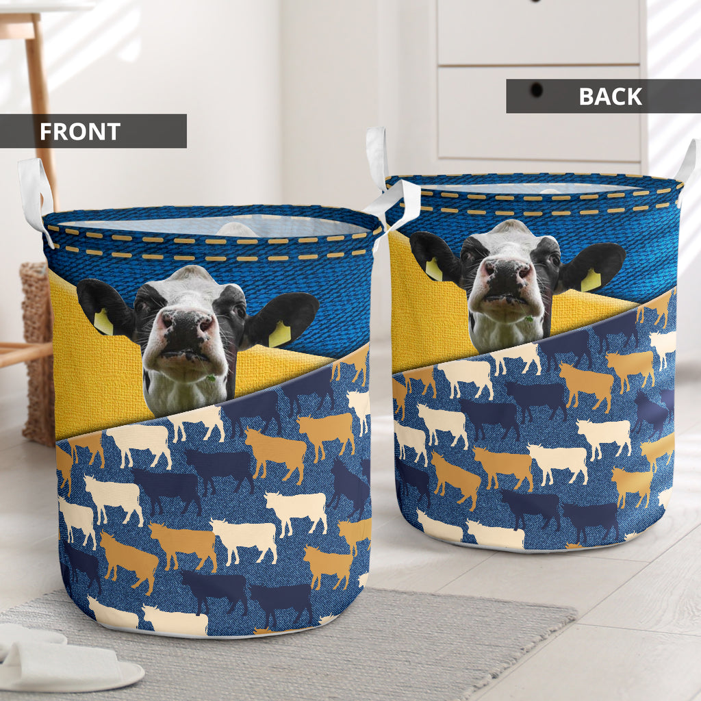 Cow Jean Basic Style - Laundry Basket - Owls Matrix LTD