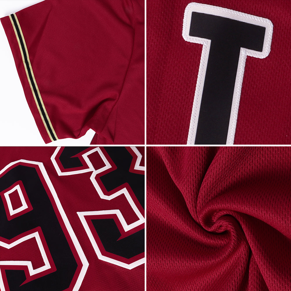 Custom Crimson Crimson-Black Authentic Baseball Jersey - Owls Matrix LTD