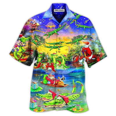 Hawaiian Shirt / Adults / S Crocodile Love Xmas Merry Christmas - Hawaiian Shirt - Owls Matrix LTD