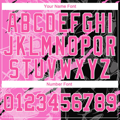 Custom Women's Graffiti Pattern Pink-White Scratch 3D V-Neck Cropped Baseball Jersey - Owls Matrix LTD