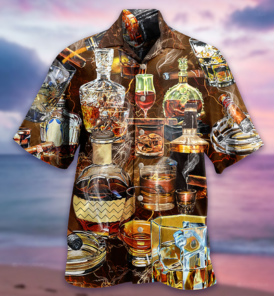 Wine Happiness Is Whisky - Hawaiian Shirt - Owls Matrix LTD