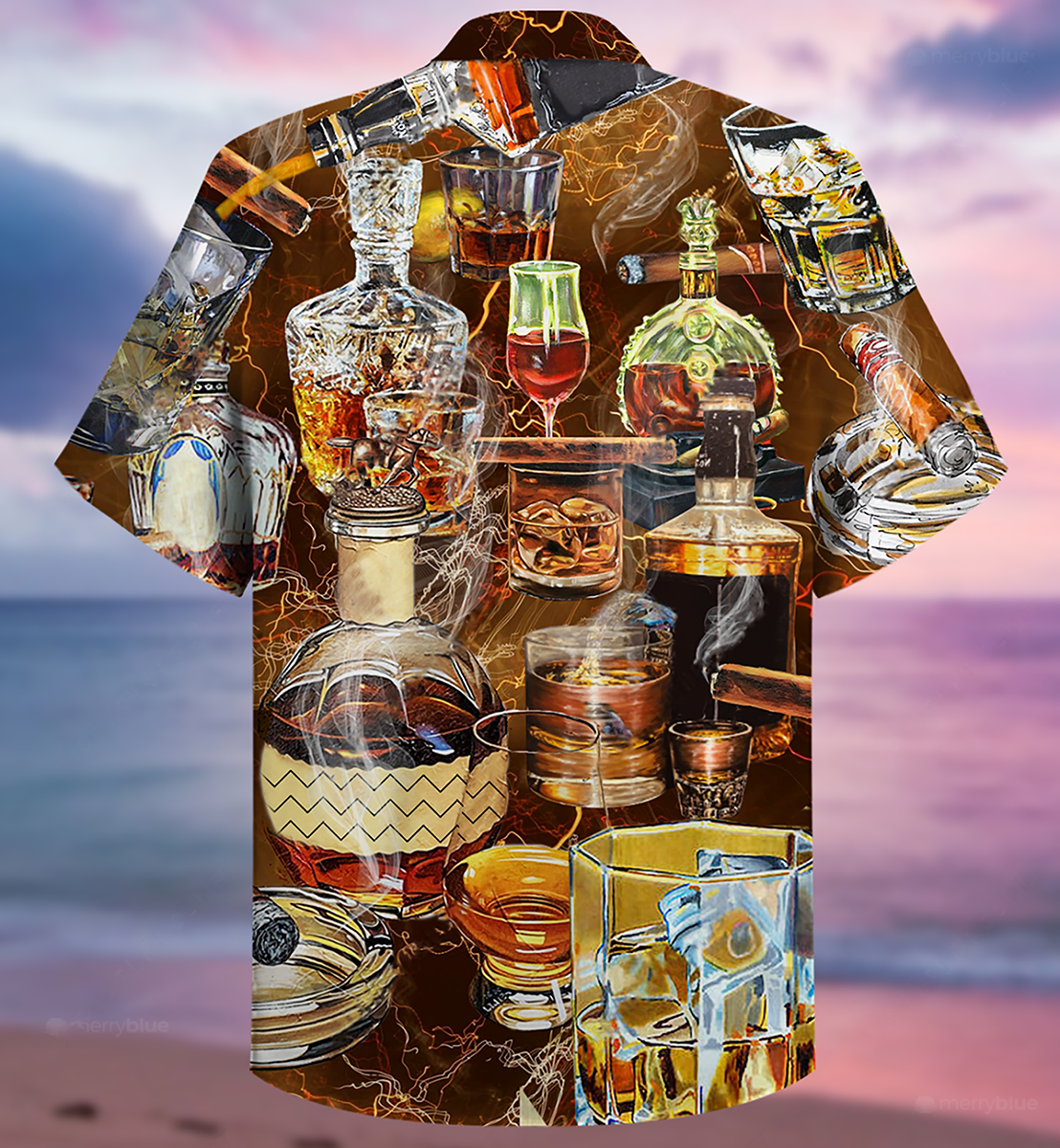 Wine Happiness Is Whisky - Hawaiian Shirt - Owls Matrix LTD