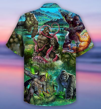 Gorilla Is The King Of The Jungle Cool - Hawaiian Shirt - Owls Matrix LTD