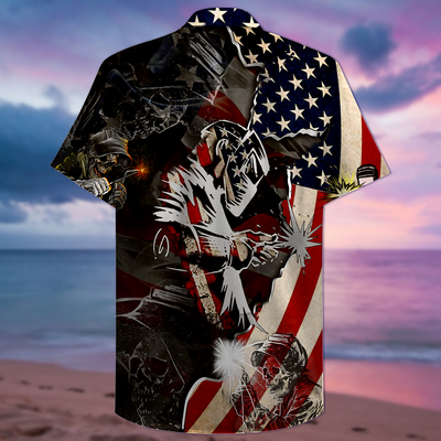 Welder Patriotic - Hawaiian Shirt - Owls Matrix LTD