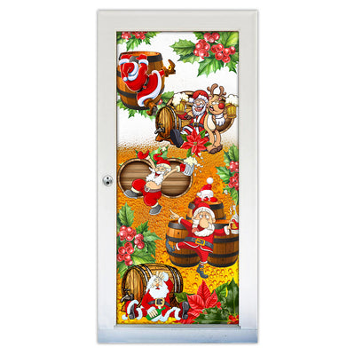 S (29.5''x78.7'') Christmas Dear Santa Heres Your Beer - Door Cover - Owls Matrix LTD