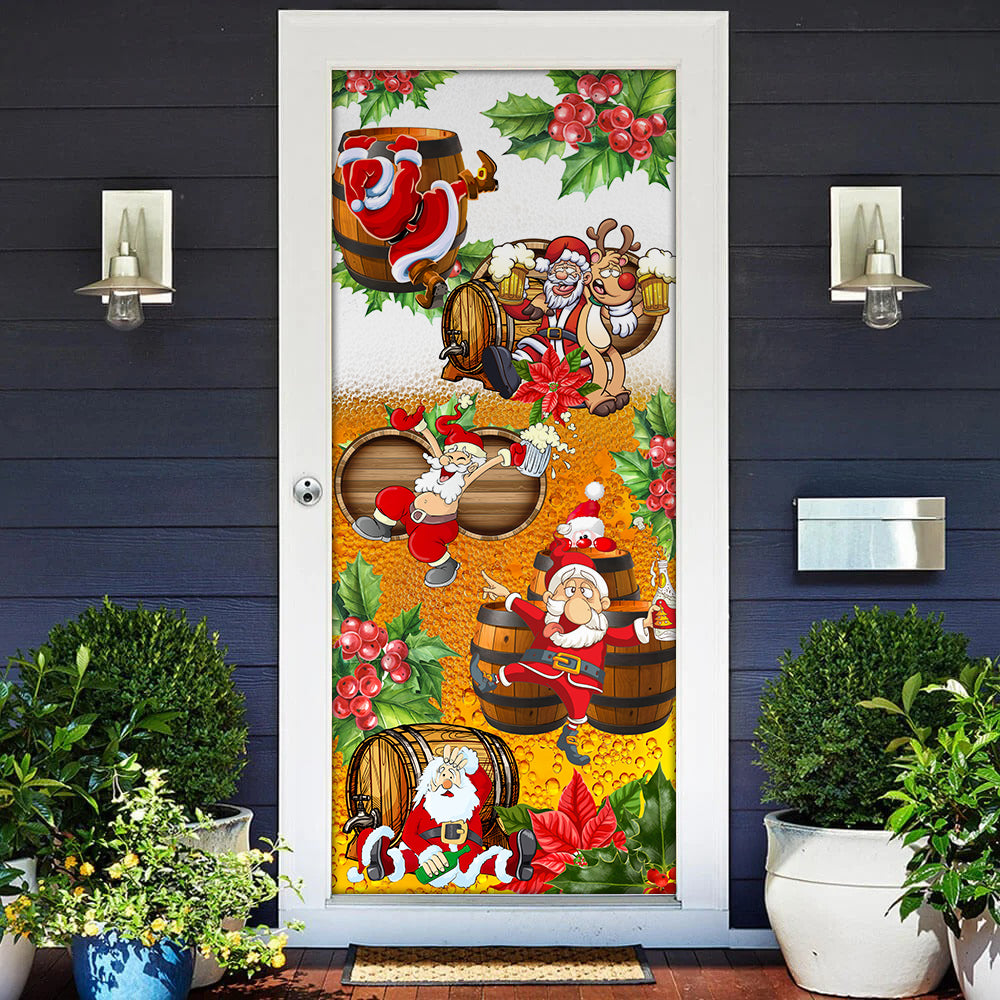 Christmas Dear Santa Heres Your Beer - Door Cover - Owls Matrix LTD