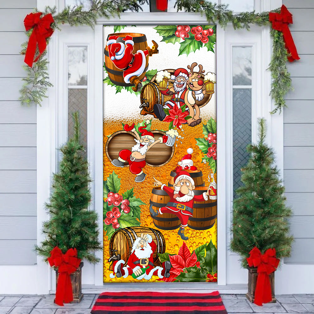 Christmas Dear Santa Heres Your Beer - Door Cover - Owls Matrix LTD