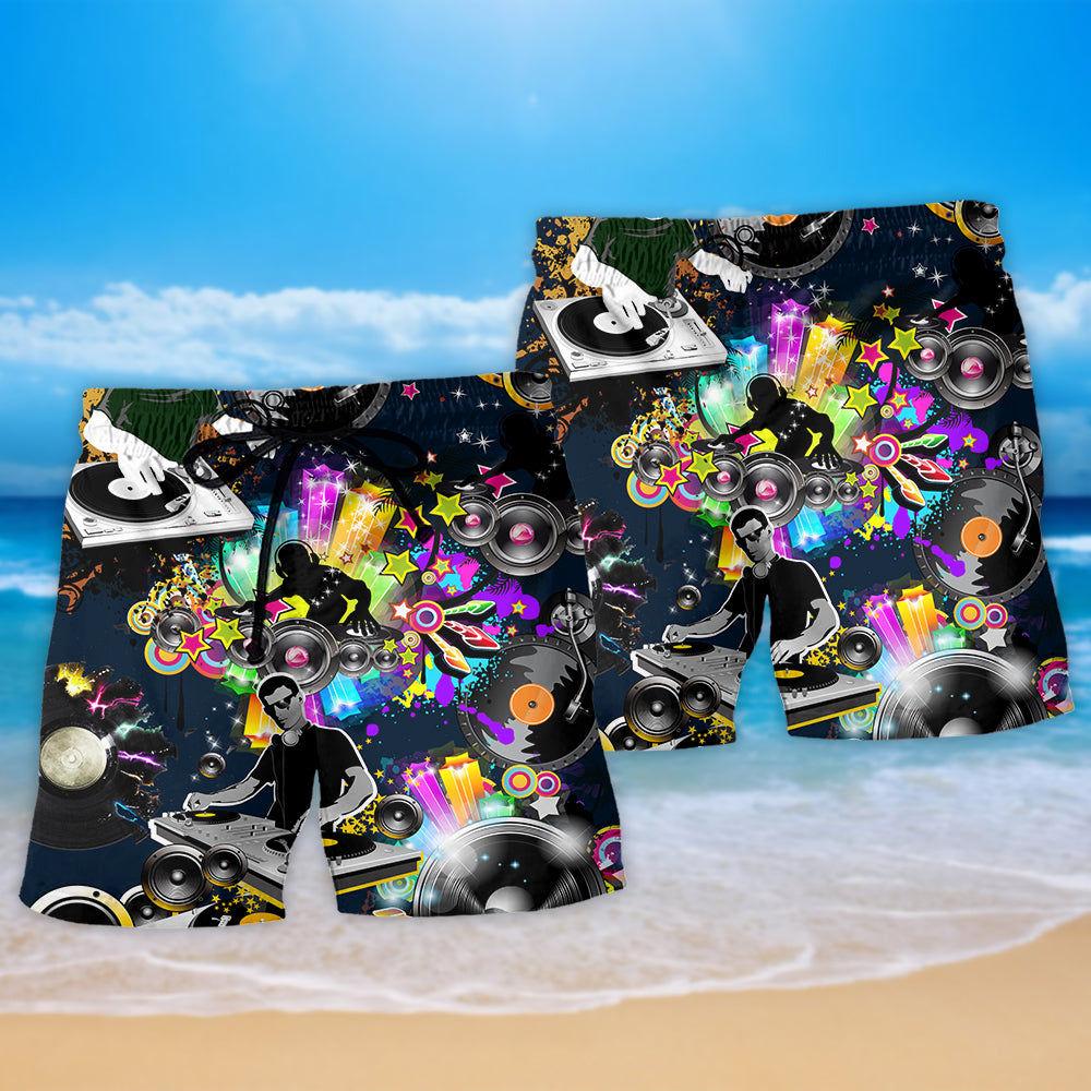 DJ Music Colorful Lover - Beach Short - Owls Matrix LTD