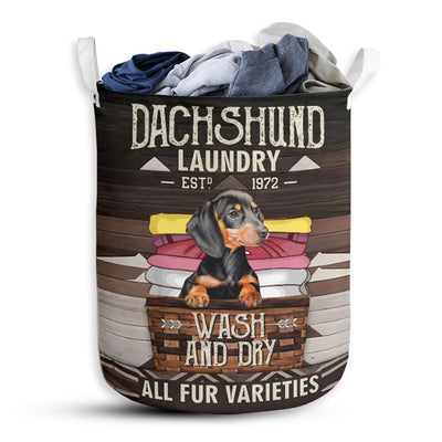 Dachshund Laundry Wash And Day - Laundry Basket - Owls Matrix LTD