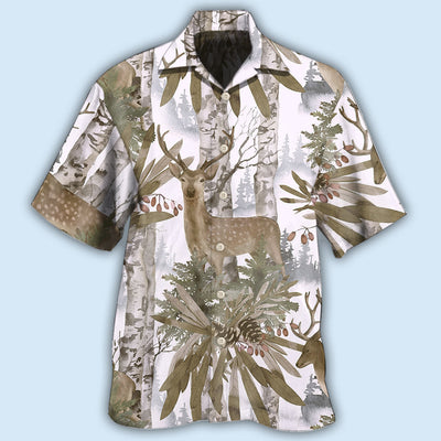 Deer Forest Art Style - Hawaiian Shirt - Owls Matrix LTD