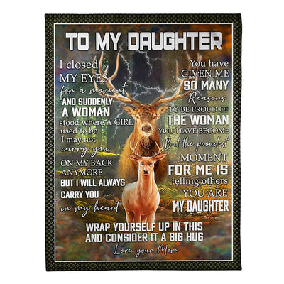 50" x 60" Deer Consider It A Big Hug Best Gift For Daughter - Flannel Blanket - Owls Matrix LTD