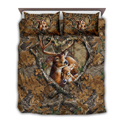 TWIN ( 50 x 60 INCH ) Deer Couple Amazing Style - Quilt Set - Owls Matrix LTD