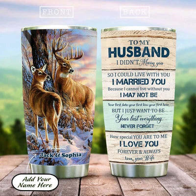 Deer Couple I Love You Personalized - Tumbler - Owls Matrix LTD