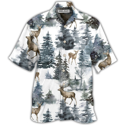 Hawaiian Shirt / Adults / S Deer Forest Blur Art - Hawaiian Shirt - Owls Matrix LTD