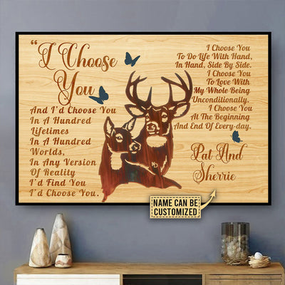 Deer I Choose You Classic Personalized - Horizontal Poster - Owls Matrix LTD