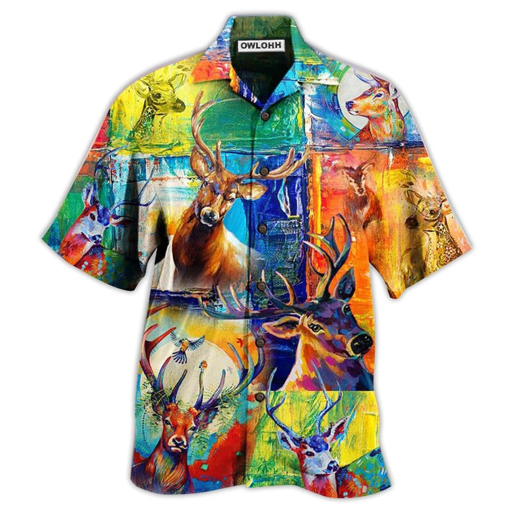 Hawaiian Shirt / Adults / S Deer Love Animals - Hawaiian Shirt - Owls Matrix LTD