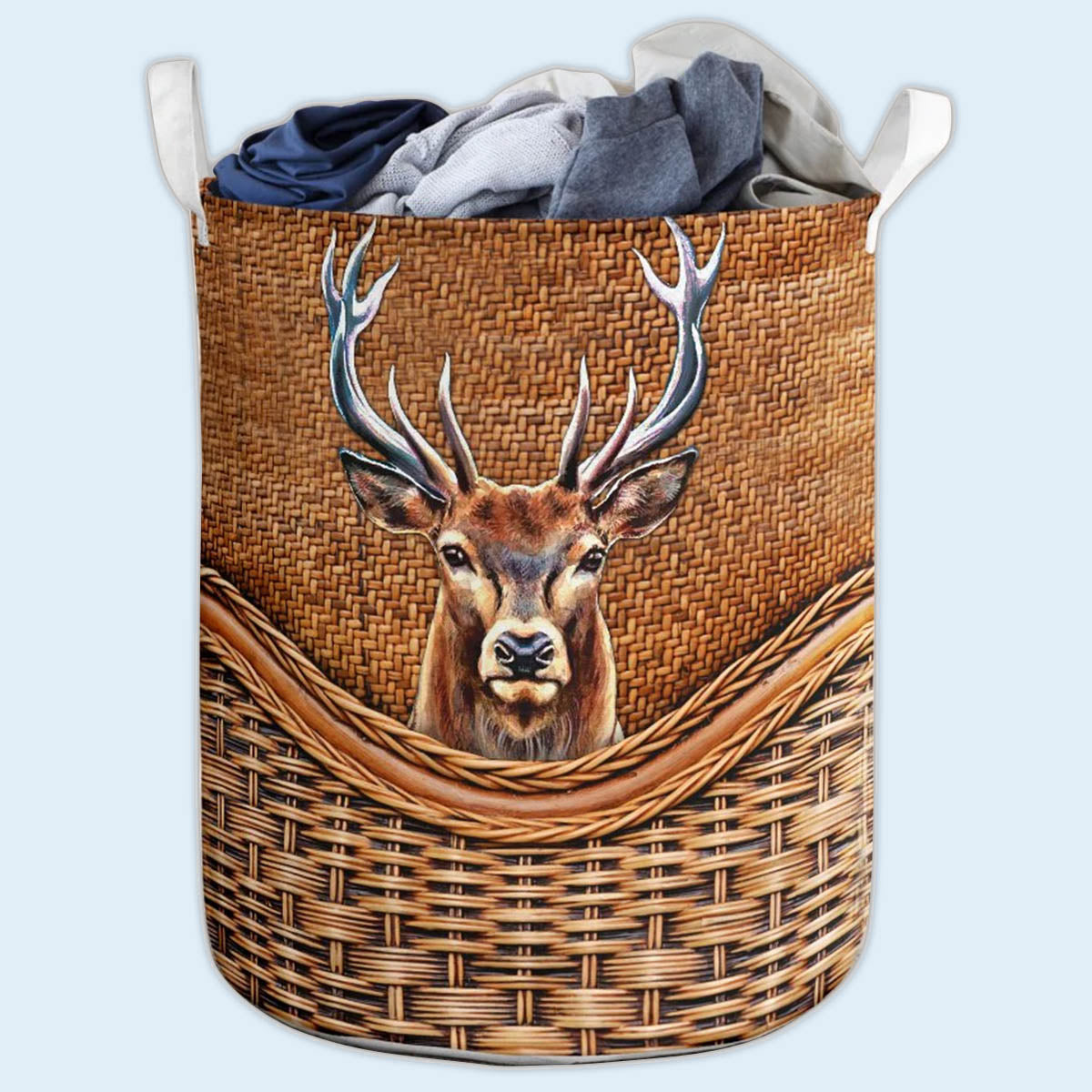 S: 17.72”x13.78” (45x35 cm) Deer Hunting Basic Style - Laundry Basket - Owls Matrix LTD