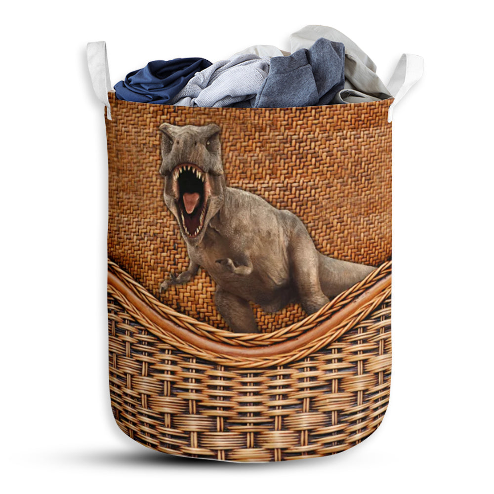 Dinosaur Rattan Teaxture - Laundry Basket - Owls Matrix LTD