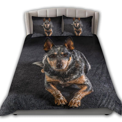 US / Twin (68" x 86") Australian Cattle Dog Goodnight Heeler - Bedding Cover - Owls Matrix LTD