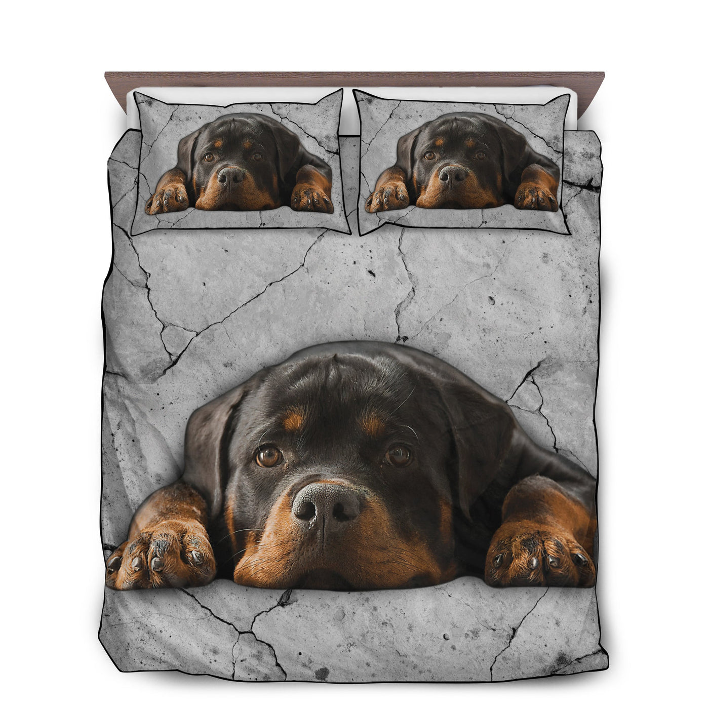 US / Twin (68" x 86") Rottweiler Dog Baby Happiness Lover - Bedding Cover - Owls Matrix LTD