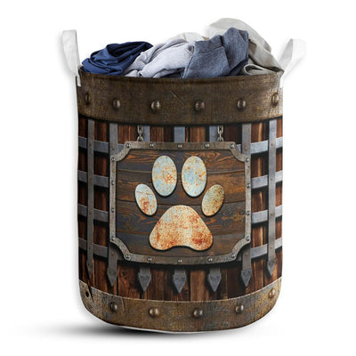 S: 17.72”x13.78” (45x35 cm) Dog paw vintage style – Laundry basket - Owls Matrix LTD