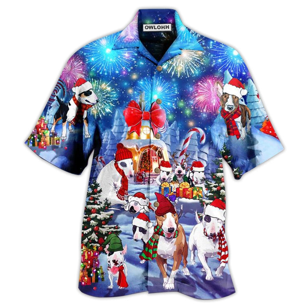 Hawaiian Shirt / Adults / S Bully Dog Merry Christmas - Hawaiian Shirt - Owls Matrix LTD