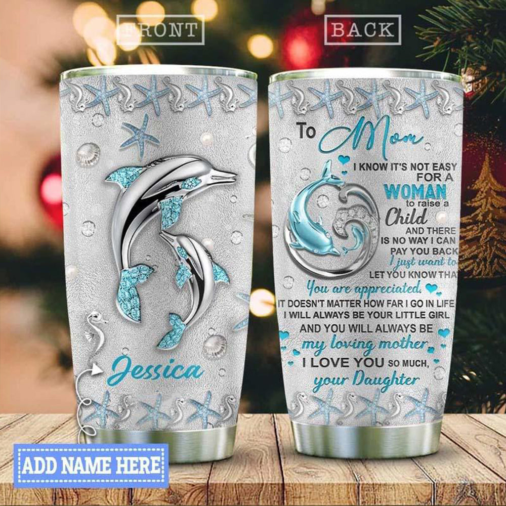Dolphin Mother And Daughter Personalized - Tumbler - Owls Matrix LTD