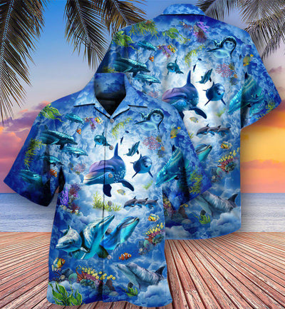 Dolphin My Lovely Animal Is A Dolphin - Hawaiian Shirt - Owls Matrix LTD