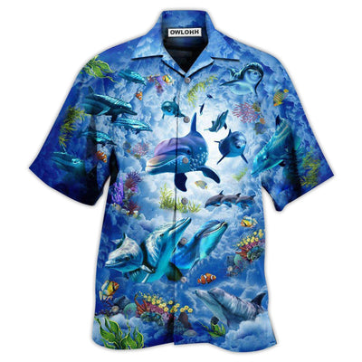 Hawaiian Shirt / Adults / S Dolphin My Lovely Animal Is A Dolphin - Hawaiian Shirt - Owls Matrix LTD