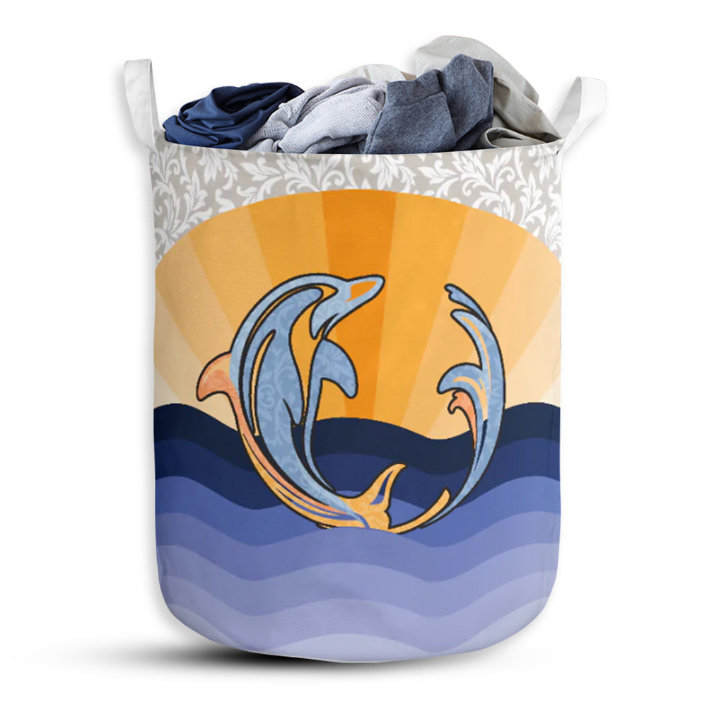 Dolphin Palette Color - Laundry Basket - Owls Matrix LTD