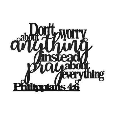 12"x12" Don't Worry About Anything Just Pray - Led Light Metal - Owls Matrix LTD