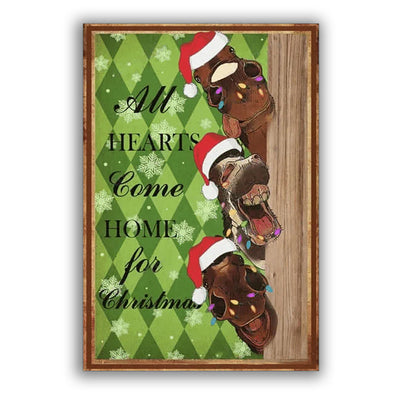 12x18 Inch Donkey All Heart Come Home For Christmas - Vertical Poster - Owls Matrix LTD