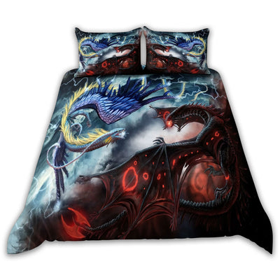 US / Twin (68" x 86") Dragon Love Strong Style - Bedding Cover - Owls Matrix LTD
