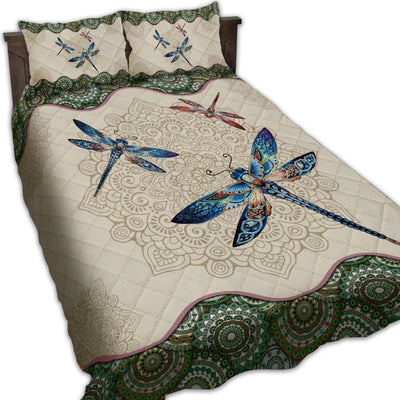 TWIN ( 50 x 60 INCH ) Dragonfly Play In The Sky - Quilt Set - Owls Matrix LTD