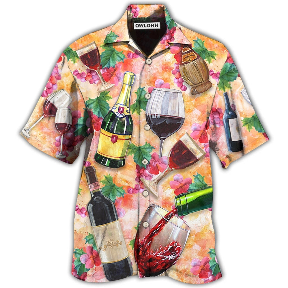 Hawaiian Shirt / Adults / S Wine Drinking Wine Colorful Style - Hawaiian Shirt - Owls Matrix LTD