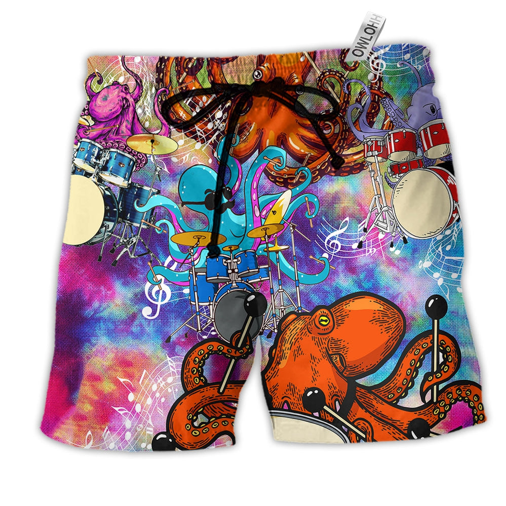 Beach Short / Adults / S Drum Octopus Dance To The Beat Of Your Own - Beach Short - Owls Matrix LTD