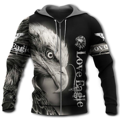 Zip Hoodie / S Eagle Love Strong Eagle - Hoodie - Owls Matrix LTD
