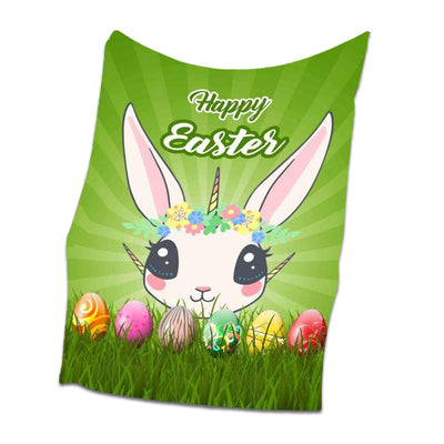 50" x 60" Easter Unicorn Easter Day - Flannel Blanket - Owls Matrix LTD