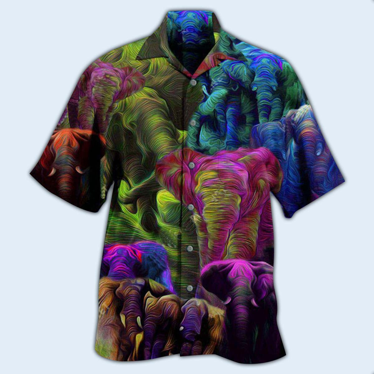 Elephant Colorful Style - Hawaiian Shirt - Owls Matrix LTD