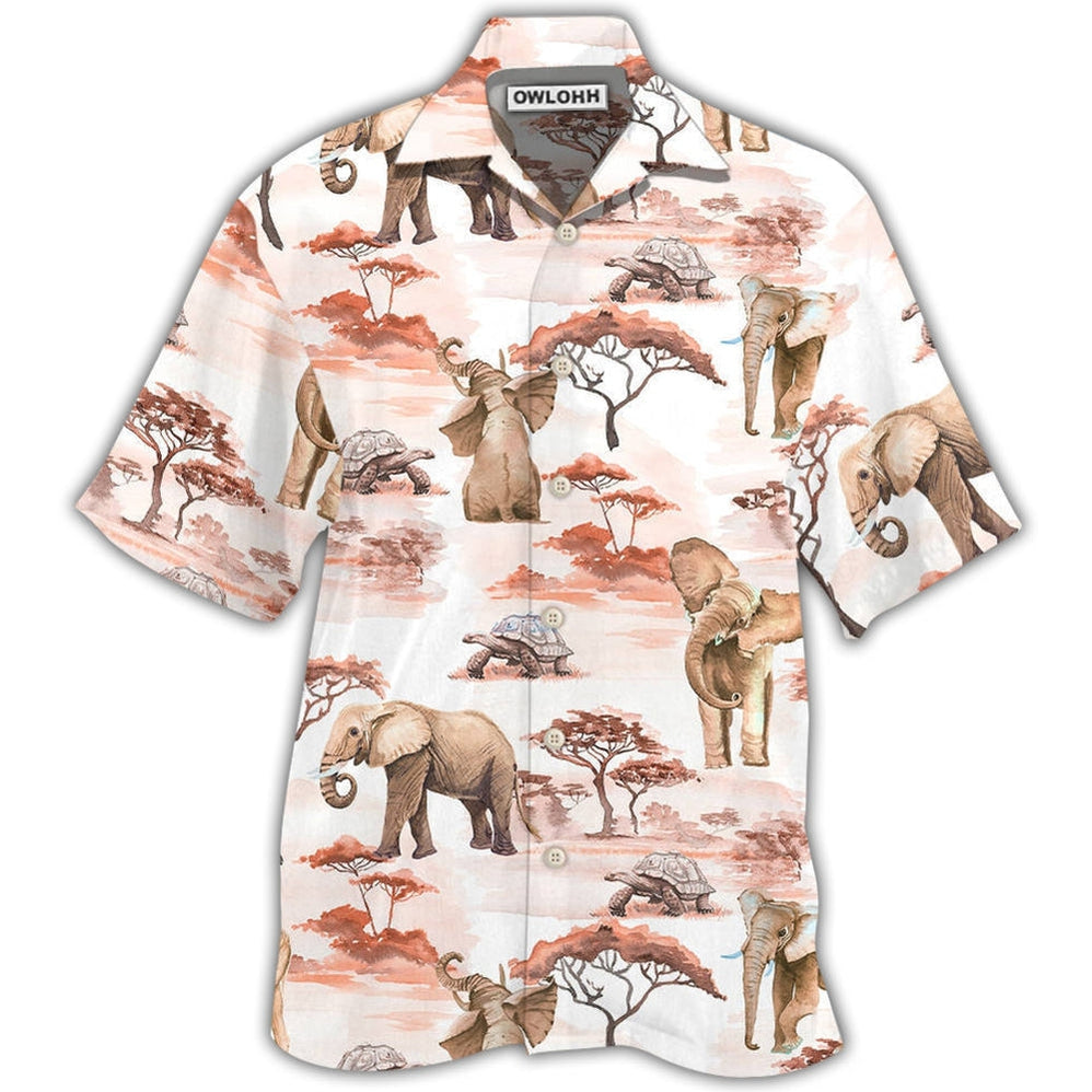 Hawaiian Shirt / Adults / S Elephant Cute Elephant Africa - Hawaiian Shirt - Owls Matrix LTD